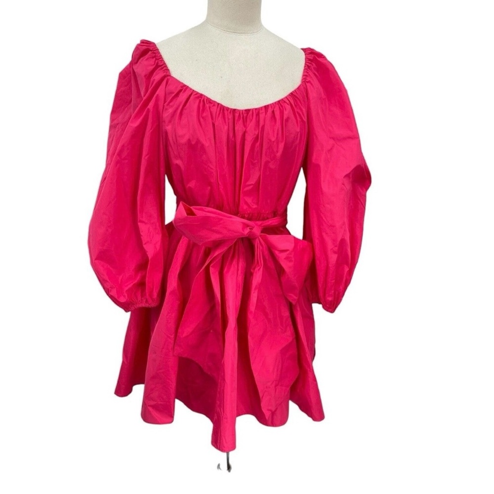 Cinq A Sept Delilah Dress Puff Sleeve Mini Pink Azalea Size 2